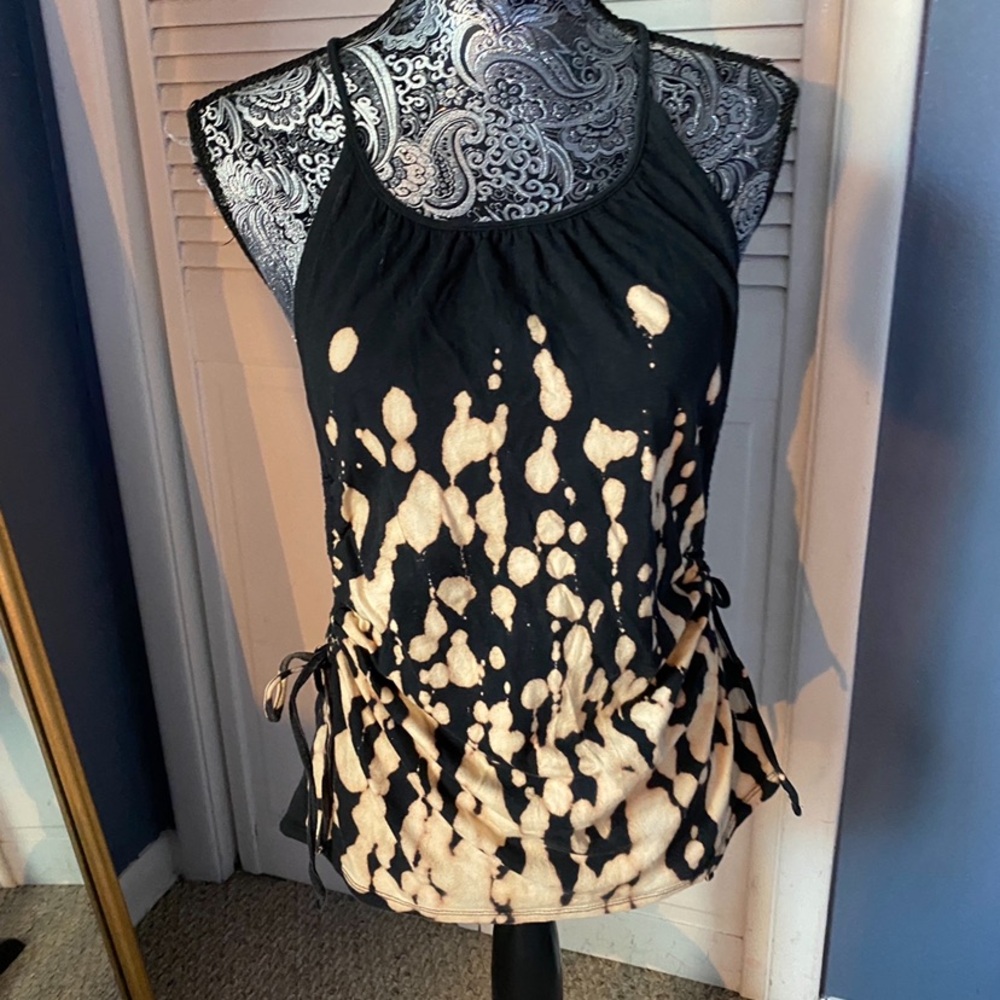 Y2K Black and Cream Women's Top